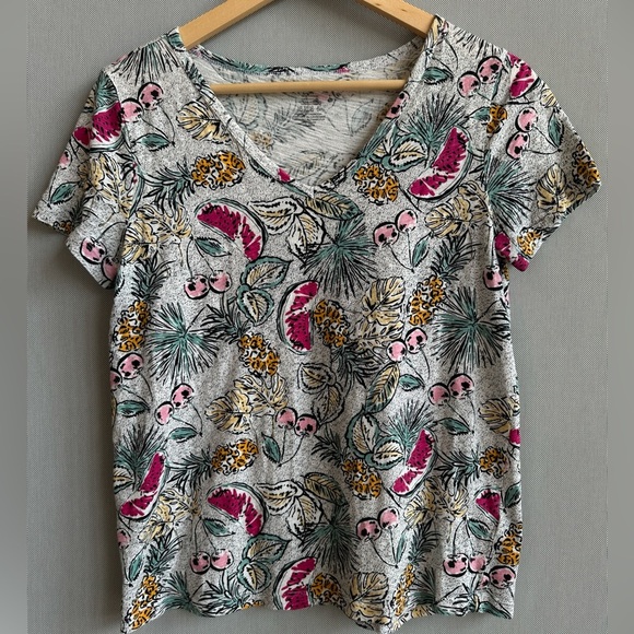 Lord & Taylor | Summer Fruits Short Sleeve Shirt | 100% Cotton - Picture 1 of 6